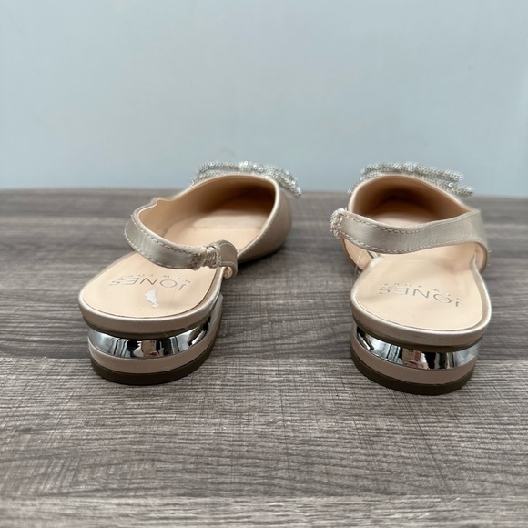 JONES NEW YORK satin pointed toe jeweled bow sling back bridal preppy shoe NWT 9 - Picture 8 of 10